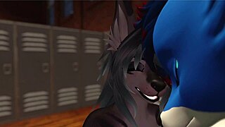 Alpha wolf dominates slutty girl at gym in wild VRChat porn