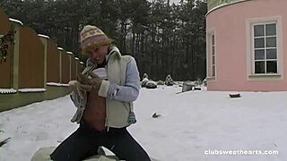 Hey, ever tried masturbating naked in the snow? This tight pussy remastered clip is wild!