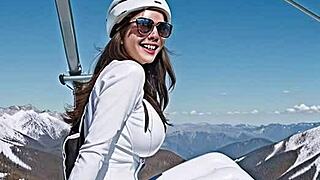 Ever Dreamed of Leather Brunette Jerking in Snow?