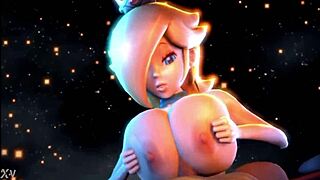 Rosalina And Peach Engage In Titfuck Action