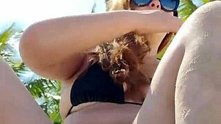 African Beauty Flashes Tiny Bikini at Beach for Attention