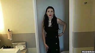 Busty Romanian coworker almost caught on phone