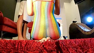 two girls one guy dice challenge to make him cum first with sexy horny sluts