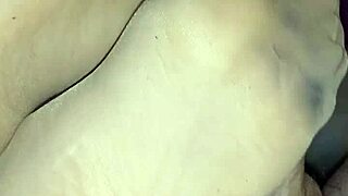 Homemade Footjob in Sheer Nylons with Sexy Toe Play