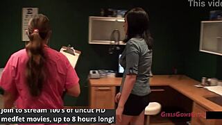 Tina Lee Comet feels embarrassed at her gyno exam with Doctor Tampa and Nurse Angel Rose