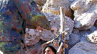 latina mom takes control, riding huge cock on a sunny beach day