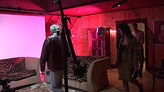 Brunette mature slut fucks in foursome with cumshots