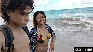 brazilian beach vlog ends with creampie in best friend