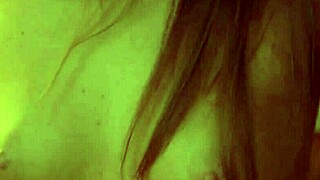 hottie grabs a toy for her solo