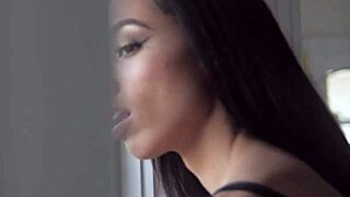 Big tits lesbian scissors and eats trimmed pussy intensely