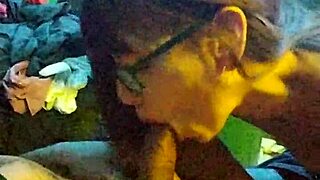 Amateur whore gets her throat fucked and face spat on
