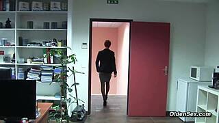 french mature business lady in stockings gets drilled hard at work