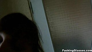 fucking glasses teen on stairway