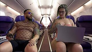 Woman Masturbates in Airplane Seat, I Join Watching Her Touch Herself
