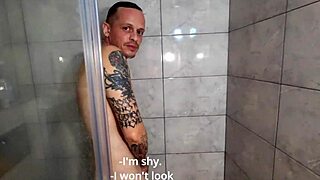 I caught him jerking in the shower and had to join for a blowjob!