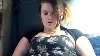 she masturbates in a sexy dress with toys