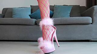 Barbie plays with dildo closeup