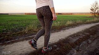 Worship this milf's ass in tight leopard leggings