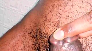 Why does this small hairy black cock piss both outdoor and indoor?
