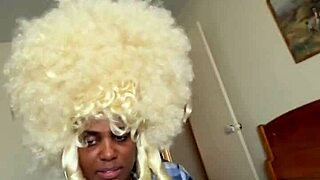 Ebony Blonde Amateur Mixes Bedroom Doggy And Blowjob