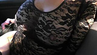 blonde cougar sneaks a steamy fuck in car