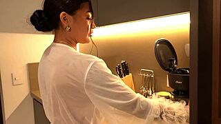 latina busty brunette caught by burglar ends up banging hard