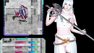 demon hunter babe bends over for big cock in wild 3d scene. old guy joins.