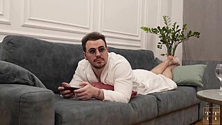 i saw the camera and surrendered on the couch for him