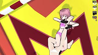 Hentai anime scene. Sub mail faces bdsm slave treatment.