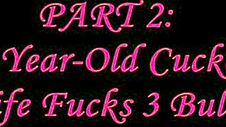 WOW! 61 Y-O Cuckold Wife Sucks and Bangs 3 Bulls in Interracial Blowbang