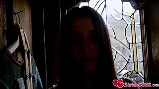 bratty young stepsis punished with cock sucking for being late, aria lee