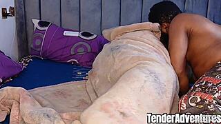 Black Couple's Early Morning Deepthroat and Doggystyle Homemade Action