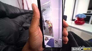 eden west, a petite 18+, sucks her stepfather jonathan jordan's big cock until he cums on her face in this group blowjob scene