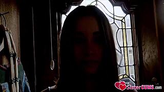 bratty young stepsis punished with cock sucking for being late, aria lee