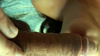 she sucked my cock head and hairy balls so much 😜