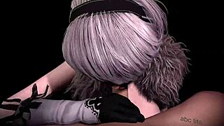 Делает ли 2B минет и хенджоб в 3D мультике?