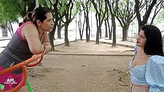 Hot milf lesbians calm their desire with mutual masturbation