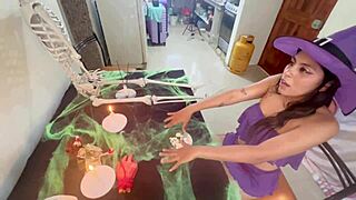 Halloween party turns into homemade sex fun