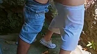 Horny Cousins Fuck Roughly Behind Abandoned House For Happy New Year!