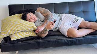 Juicy pussy licking, I surprise stepmom eating her while resting