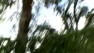 this horny 19-year-old brunette rides hard for a creampie in her shaved pussy