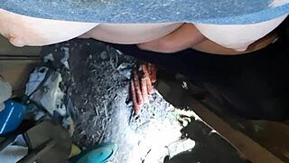 During Lunch Break Village Girl Masturbates Her Hairy Pussy for Intense Orgasm on Ranch.