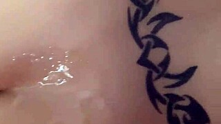 i cum on my tattooed wife's ass after her masturbation session