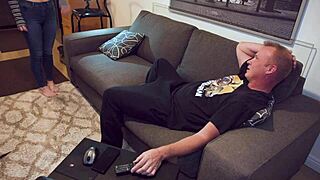 Scarlett Johnson Craves Cock After Work, Sucking Shaved Pussy and Cum in Mouth