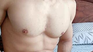 playing with my foreskin while jerking off and cumming