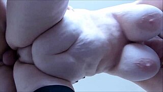 mature bbw amateur with huge tits gets drilled from behind hard.