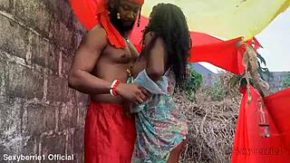 Slutty african wife bent over and fucked hard!