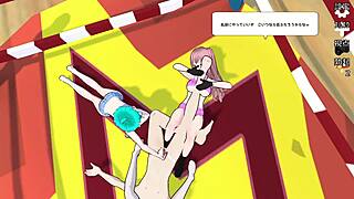 Hentai anime scene. Sub mail faces bdsm slave treatment.