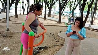 Hot milf lesbians calm their desire with mutual masturbation
