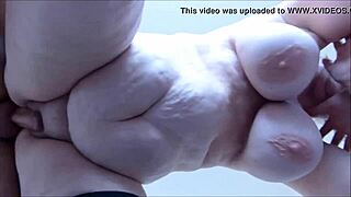 mature bbw amateur with huge tits gets drilled from behind hard.